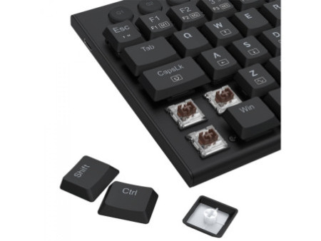 Teclado Gamer Mecânico Redragon Horus Mini, RGB, Low Profile, USB, Switch Brown, ABNT2, 60%, Preto, K632-RGB (PT-BROWN)