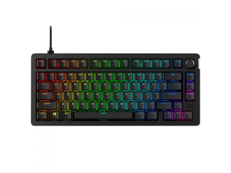 Teclado Mecânico Gamer HyperX Alloy Rise 75%, RGB, Switch HyperX Red, BR, Preto