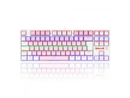 Teclado Mecânico Gamer Redragon Daksa Rainbow, Switch Blue Removíveis, ABNT2, Pink/White, K576PW-R PT-BLUE