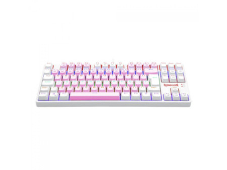 Teclado Mecânico Gamer Redragon Daksa Rainbow, Switch Blue Removíveis, ABNT2, Pink/White, K576PW-R PT-BLUE