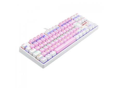 Teclado Mecânico Gamer Redragon Daksa Rainbow, Switch Blue Removíveis, ABNT2, Pink/White, K576PW-R PT-BLUE