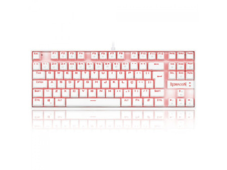 Teclado Mecânico Gamer Redragon Kumara Lunar K552, Switch Brown, Com Led, ABNT2, White