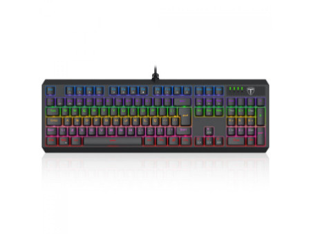 Teclado Mecânico Gamer T-Dagger Axis, Rainbow, Switch Brown, Full Size, ABNT2, Preto, T-TGK329-BR