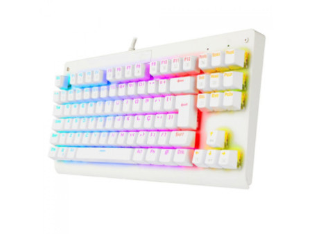 Teclado Mecânico Gamer Redragon Dark Avenger Lunar K568 RGB, Switch Brown, ABNT2, TKL, White