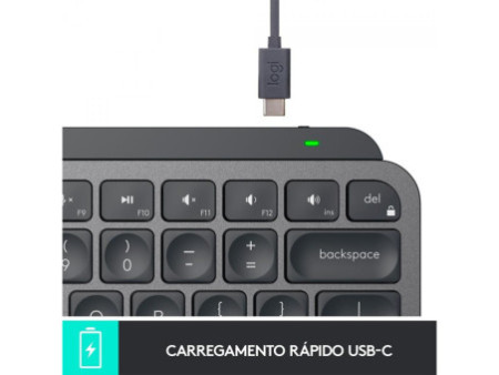 Teclado Logitech MX Keys Mini, Sem Fio, Iluminação Smart, Easy-Switch, Grafite, 920-010505