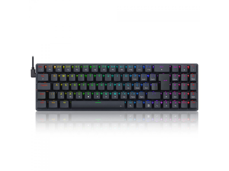 Teclado Gamer Mecânico Redragon Ashe, RGB, Switch Brown, ABNT2, Black, K626-KB-B (PT-BROWN)