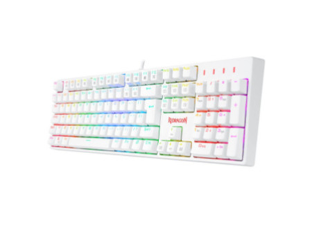 Teclado Óptico Redragon Surara Pro RGB, Switch Blue, White, ABNT, K582W-RGB-PRO (PT-BLUE)