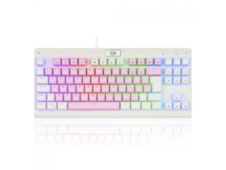 Teclado Mecânico Gamer Redragon Dark Avenger, RGB, Switch Blue, ABNT2, TKL, Pink/White, K568PW-RGB (PT-BLUE)