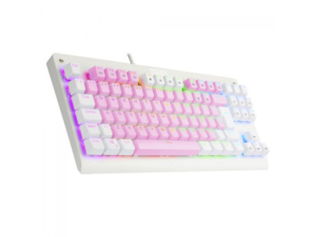 Teclado Mecânico Gamer Redragon Dark Avenger, RGB, Switch Blue, ABNT2, TKL, Pink/White, K568PW-RGB (PT-BLUE)