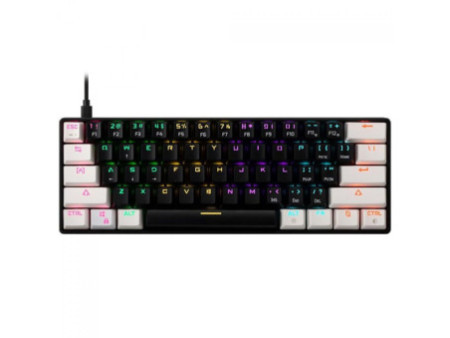 Teclado Mecânico Gamer Gamdias AURA GK2, RGB, Switch Brown, ABNT2, 60%, Black/White, AURA GK2 (ABNT2 / BROWN) BW