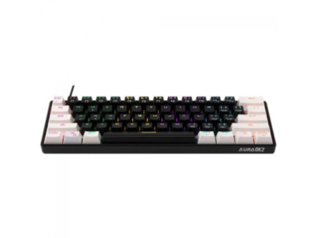 Teclado Mecânico Gamer Gamdias AURA GK2, RGB, Switch Brown, ABNT2, 60%, Black/White, AURA GK2 (ABNT2 / BROWN) BW