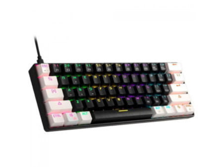 Teclado Mecânico Gamer Gamdias AURA GK2, RGB, Switch Brown, ABNT2, 60%, Black/White, AURA GK2 (ABNT2 / BROWN) BW
