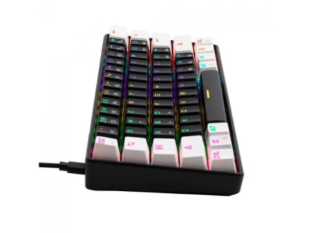 Teclado Mecânico Gamer Gamdias AURA GK2, RGB, Switch Brown, ABNT2, 60%, Black/White, AURA GK2 (ABNT2 / BROWN) BW