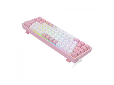 Teclado Mecânico Gamer Redragon Fizz, RGB, Switch Blue, ABNT 2, White/Pink, K617-RGB-WP
