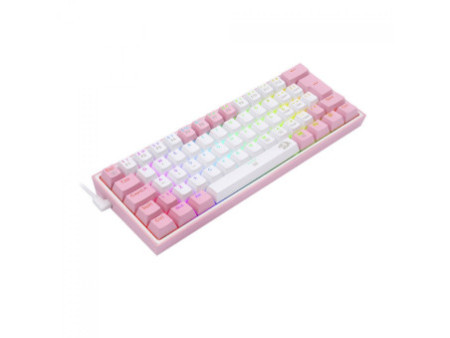 Teclado Mecânico Gamer Redragon Fizz, RGB, Switch Blue, ABNT 2, White/Pink, K617-RGB-WP