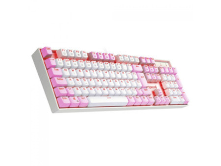 Teclado Mecânico Gamer Redragon Mitra, Switch Brown, ABNT2, LED Red, White/Pink, K551WP (PT-BROWN)