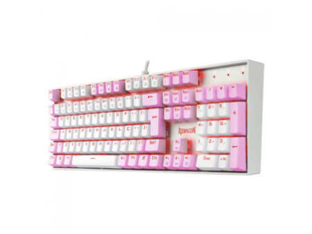Teclado Mecânico Gamer Redragon Mitra, Switch Brown, ABNT2, LED Red, White/Pink, K551WP (PT-BROWN)