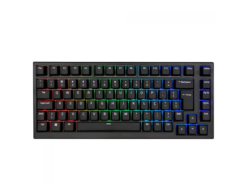 Teclado Mecânico Gamer Akko MG75, RGB, 75%, ABNT2, Switch Akko Silver V3 Pro, Preto