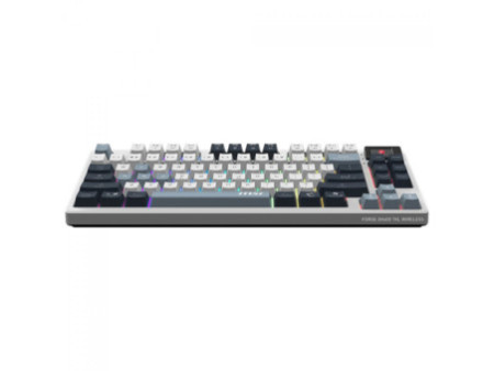 Teclado Mecânico Gamer MSI Forge GK600 SKY, RGB, Wireless/Bluetooth, ANSI, TKL, Switch Linear, Branco e Cinza