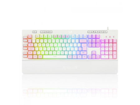 Teclado Gamer Redragon Shiva, RGB, ABNT2, Full-Size, White/Pink, K512WP-RGB