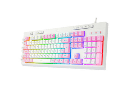 Teclado Gamer Redragon Shiva, RGB, ABNT2, Full-Size, White/Pink, K512WP-RGB