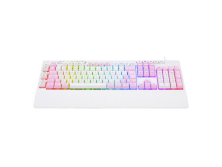 Teclado Gamer Redragon Shiva, RGB, ABNT2, Full-Size, White/Pink, K512WP-RGB