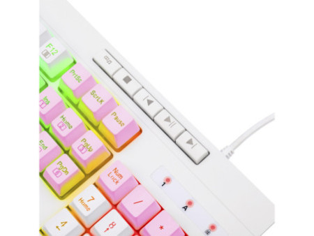 Teclado Gamer Redragon Shiva, RGB, ABNT2, Full-Size, White/Pink, K512WP-RGB