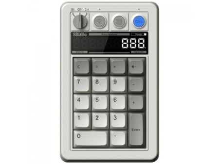Teclado Mecânico Numérico e Calculadora 8BitDo Retro M Edition, Bluetooth/2.4G/USB-C, Switch Kailh Box White, 85HB04