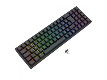Teclado Gamer Mecânico Redragon Pollux Pro, RGB, Wireless, Bluetooth, Switch Brown, ABNT2, Preto, K628RGB-PRO (PT-BROWN)