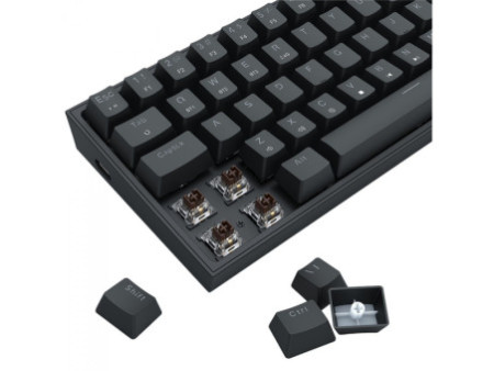 Teclado Gamer Mecânico Redragon Pollux Pro, RGB, Wireless, Bluetooth, Switch Brown, ABNT2, Preto, K628RGB-PRO (PT-BROWN)
