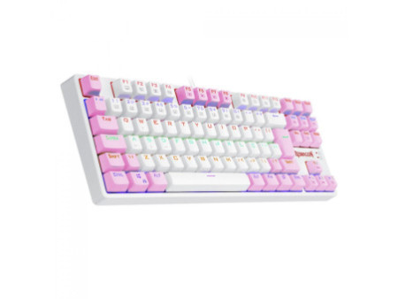 Teclado Mecânico Gamer Redragon Daksa Rainbow, Switch Blue Removíveis, ABNT2, White/Pink, K576WP-R (PT-BLUE)