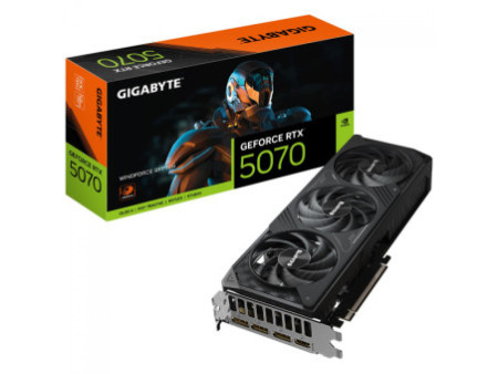 Placa de Vídeo Gigabyte NVIDIA GeForce RTX 5070 Windforce SFF, 12GB, GDDR7, DLSS, Ray Tracing, GV-N5070WF3-12GD