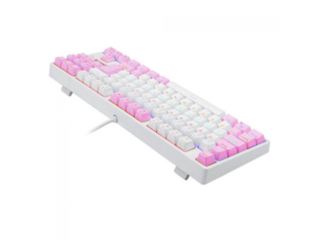Teclado Mecânico Gamer Redragon Daksa Rainbow, Switch Blue Removíveis, ABNT2, White/Pink, K576WP-R (PT-BLUE)