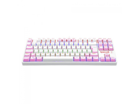 Teclado Mecânico Gamer Redragon Daksa Rainbow, Switch Blue Removíveis, ABNT2, White/Pink, K576WP-R (PT-BLUE)