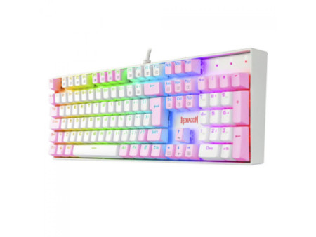 Teclado Mecânico Gamer Redragon Mitra, Switch Blue, ABNT2, RGB, White/Pink, K551WP-RGB (PT-Blue)