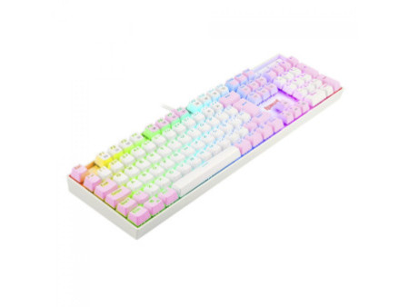Teclado Mecânico Gamer Redragon Mitra, Switch Blue, ABNT2, RGB, White/Pink, K551WP-RGB (PT-Blue)