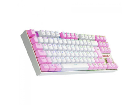 Teclado Mecânico Gamer Redragon Kumara, Switch Brown, RGB, ABNT2, White/Pink, K552WP-RGB PT-BROWN