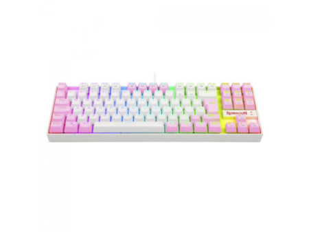 Teclado Mecânico Gamer Redragon Kumara, Switch Brown, RGB, ABNT2, White/Pink, K552WP-RGB PT-BROWN