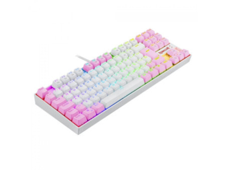 Teclado Mecânico Gamer Redragon Kumara, Switch Brown, RGB, ABNT2, White/Pink, K552WP-RGB PT-BROWN
