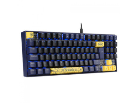 Teclado Mecânico Gamer Redragon World of Warcraft, LED Azul, Switch Blizzard, ABNT2, TKL, Preto/Azul