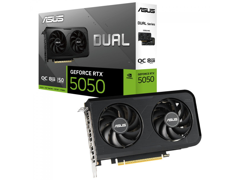 Placa de Vídeo Asus Dual NVIDIA GeForce RTX 5050 OC, 8GB, GDDR6, DLSS, Ray Tracing, DUAL-RTX5050-O8G