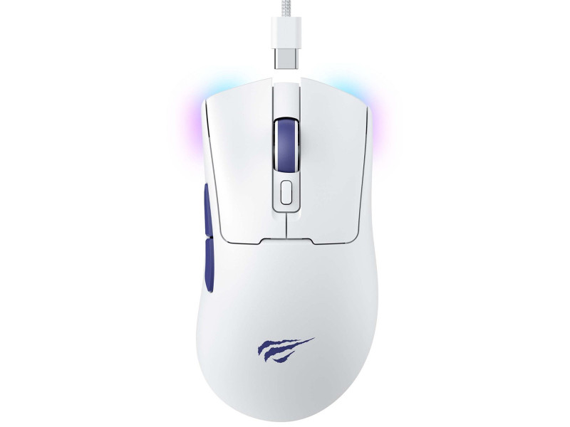 Mouse Gamer Havit MS966WB White, Wireless/Bluetooth, RGB, 10000 DPI, 7 Botões, PMW3325, Branco