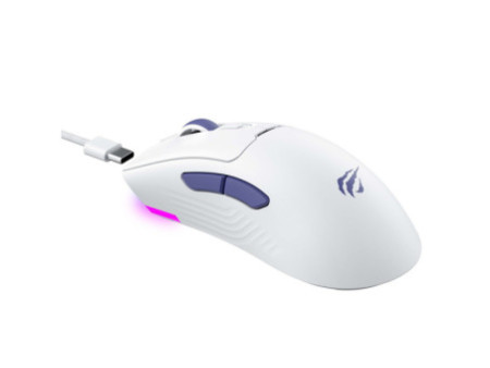 Mouse Gamer Havit MS966WB White, Wireless/Bluetooth, RGB, 10000 DPI, 7 Botões, PMW3325, Branco
