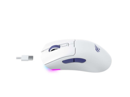 Mouse Gamer Havit MS966WB White, Wireless/Bluetooth, RGB, 10000 DPI, 7 Botões, PMW3325, Branco