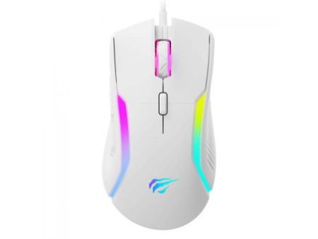 Mouse Gamer Havit MS1033, RGB, 8.000 DPI, 9 Botões Programáveis, Branco