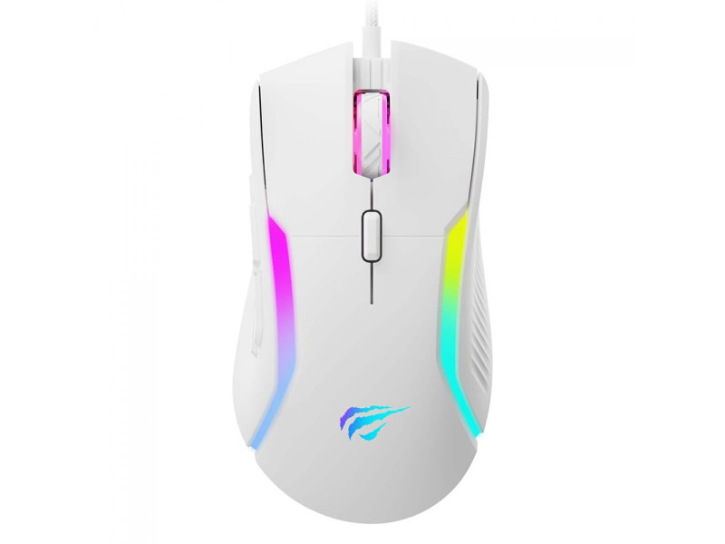 Mouse Gamer Havit MS1033, RGB, 8.000 DPI, 9 Botões Programáveis, Branco