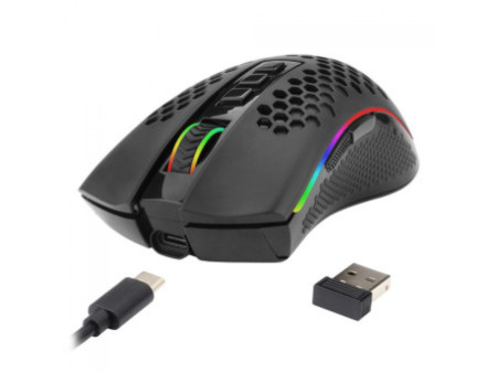 Mouse Gamer Redragon Storm Pro, 16000 DPI, Wireless, 8 Botões Programáveis, RGB, Black, M808-KS