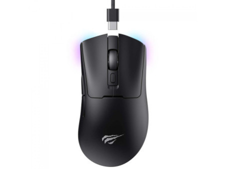 Mouse Gamer Havit MS966WB, Wireless/Bluetooth, RGB, 12000 DPI, 7 Botões, PMW3325, Preto