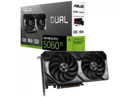 Placa de Vídeo Asus Dual NVIDIA GeForce RTX 5060 Ti OC, 8GB, GDDR7, DLSS, Ray Tracing, DUAL-RTX5060TI-O8G