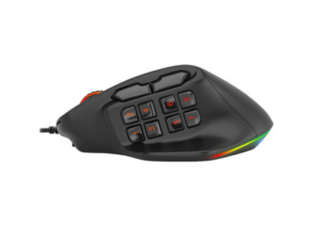 Mouse Gamer Redragon Aatrox, RGB Chroma, 12400 DPI, 15 Botões Programáveis, MMO, Sensor PAW 3327, Preto, M811-RGB